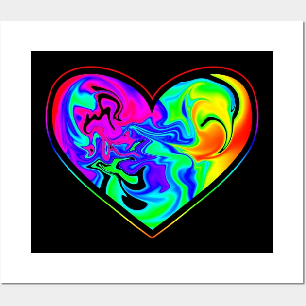 Psychedelic Heart Wall Art by TTLOVE